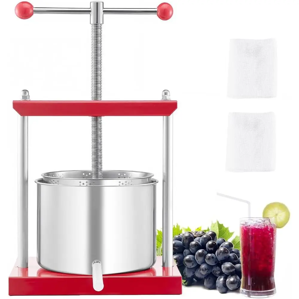 16 Gallons/6 Liters Dual Stainless Steel Wine Barrels, Manual Juicer, Cider and Grape Tincture Press with T-Handle for Outdoor K
16 Gallons/6 Liters Dual Stainless Steel Wine Barrels, Manual Juicer, Cider and Grape Tincture Press with T-Handle for Outdoor K