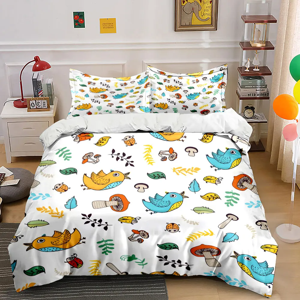 Birds, mushrooms, leaves, bugs. Print Bedding Set 1 Duvet Cover 2 Pillowcases for Adult and Children Luxury Gift Full Size
Birds, mushrooms, leaves, bugs. Print Bedding Set 1 Duvet Cover 2 Pillowcases for Adult and Children Luxury Gift Full Size
