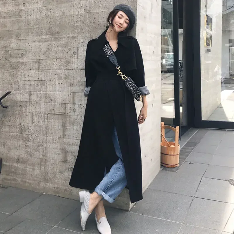 SuperAen Black Windbreaker 2024 Spring Lace Up Coat Korean Women's Fashion Single Breasted Office Lady Long Trench Coat
SuperAen Black Windbreaker 2024 Spring Lace Up Coat Korean Women's Fashion Single Breasted Office Lady Long Trench Coat
