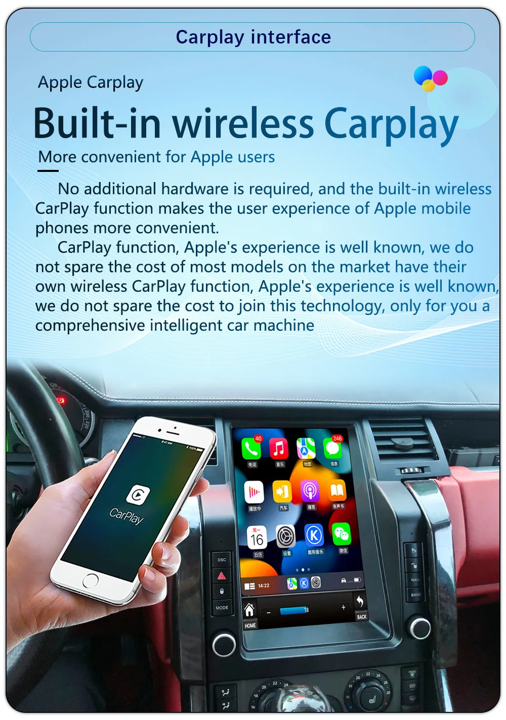 Android Radio CarPlay BT 5.0 For Land Rover Range Rover Sport 2005-2009 Multimedia Player Stereo Head Unit GPS Navi Navigation
Android Radio CarPlay BT 5.0 For Land Rover Range Rover Sport 2005-2009 Multimedia Player Stereo Head Unit GPS Navi Navigation