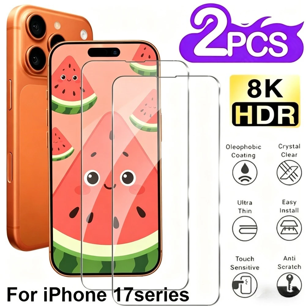 2Pcs High Definition Tempered Glass for iPhone 17 16 Pro Max 17e 16e Air 15 14 Plus 15 14 13 12 Pro 9H Hardness Screen Protector
2Pcs High Definition Tempered Glass for iPhone 17 16 Pro Max 17e 16e Air 15 14 Plus 15 14 13 12 Pro 9H Hardness Screen Protector