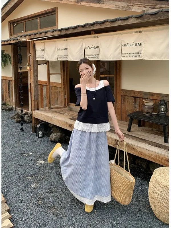 plus Size Fashionable Set Women Summer Casual Short Sleeve T-Shirt High Waist Midi Skirt A-Line Skirt Plaid Half-length Skirt
plus Size Fashionable Set Women Summer Casual Short Sleeve T-Shirt High Waist Midi Skirt A-Line Skirt Plaid Half-length Skirt