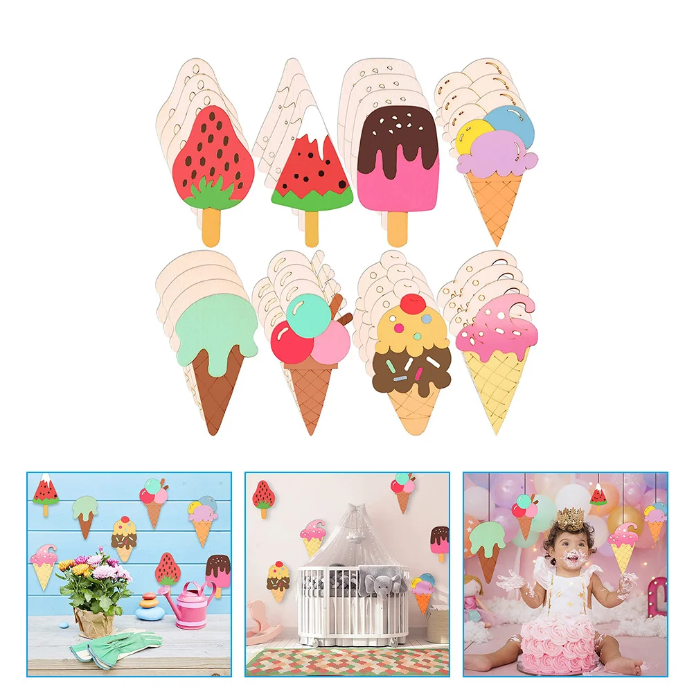 40 Pcs Ice Cream Wood Chips Decorations Child Party Wooden Cutout Unfinished Slices Blank Chips Craft Home Adorn
40 Pcs Ice Cream Wood Chips Decorations Child Party Wooden Cutout Unfinished Slices Blank Chips Craft Home Adorn