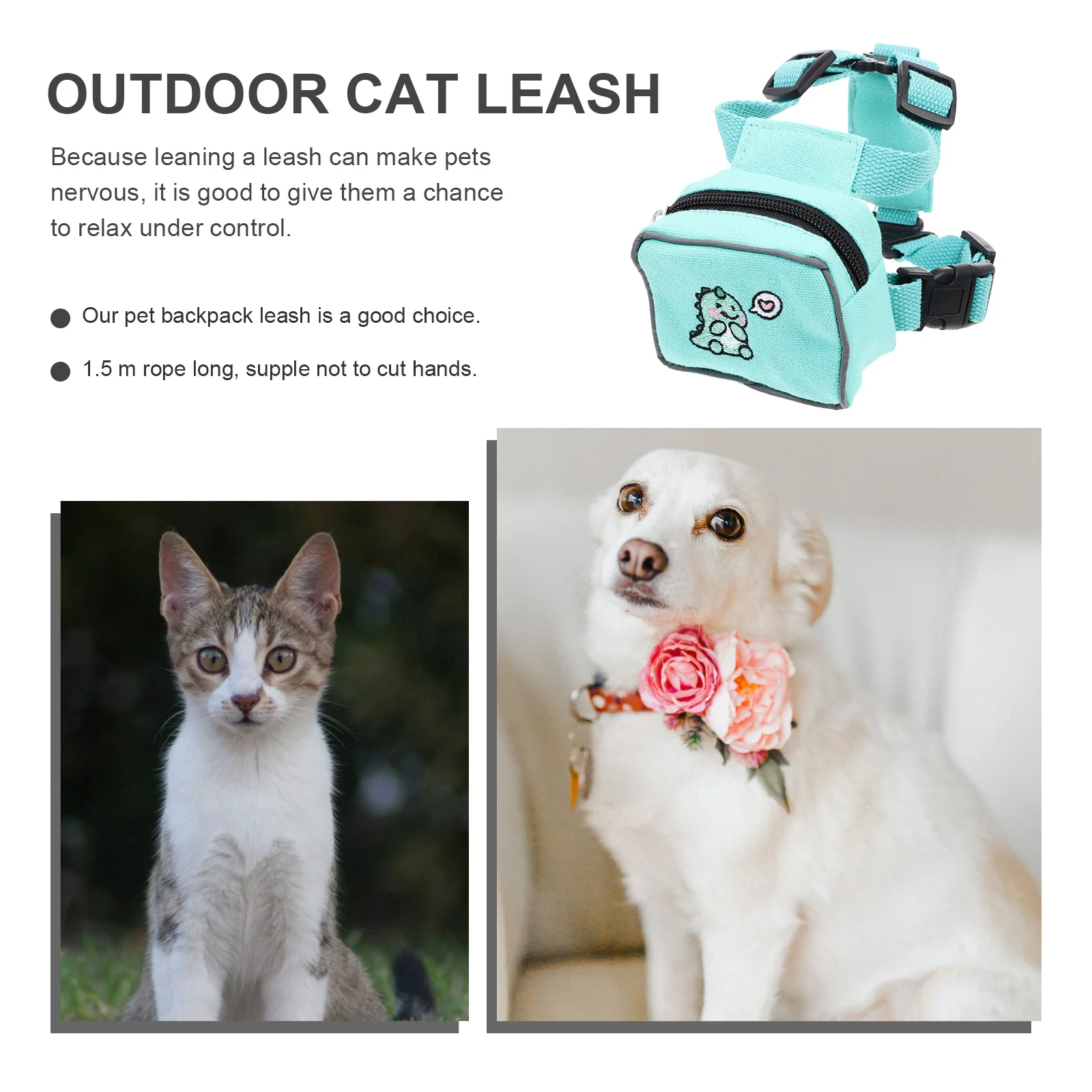 Dog Leash Backpack Puppy Pet Harness Vest Style Outdoor Walking Training Gear For Small Medium Dogs Cats Polyester Rope
Dog Leash Backpack Puppy Pet Harness Vest Style Outdoor Walking Training Gear For Small Medium Dogs Cats Polyester Rope
