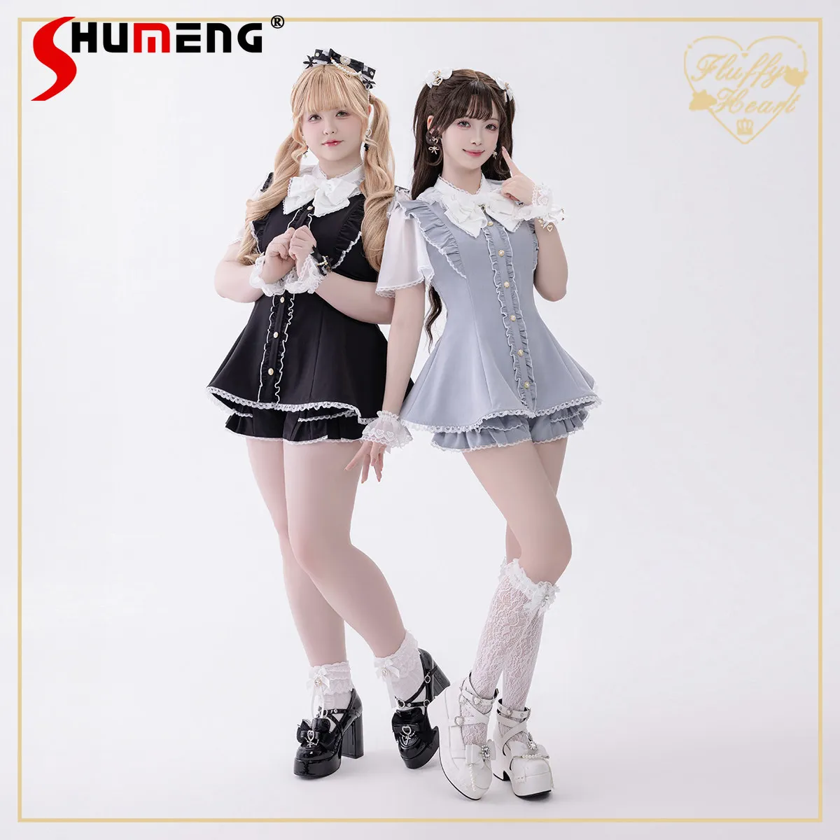 Original Japanese Mines Style Lolita Dress Sets Stand Collar Bow Short-sleeved Short Dress High Waist Shorts Two-piece Set Women
Original Japanese Mines Style Lolita Dress Sets Stand Collar Bow Short-sleeved Short Dress High Waist Shorts Two-piece Set Women