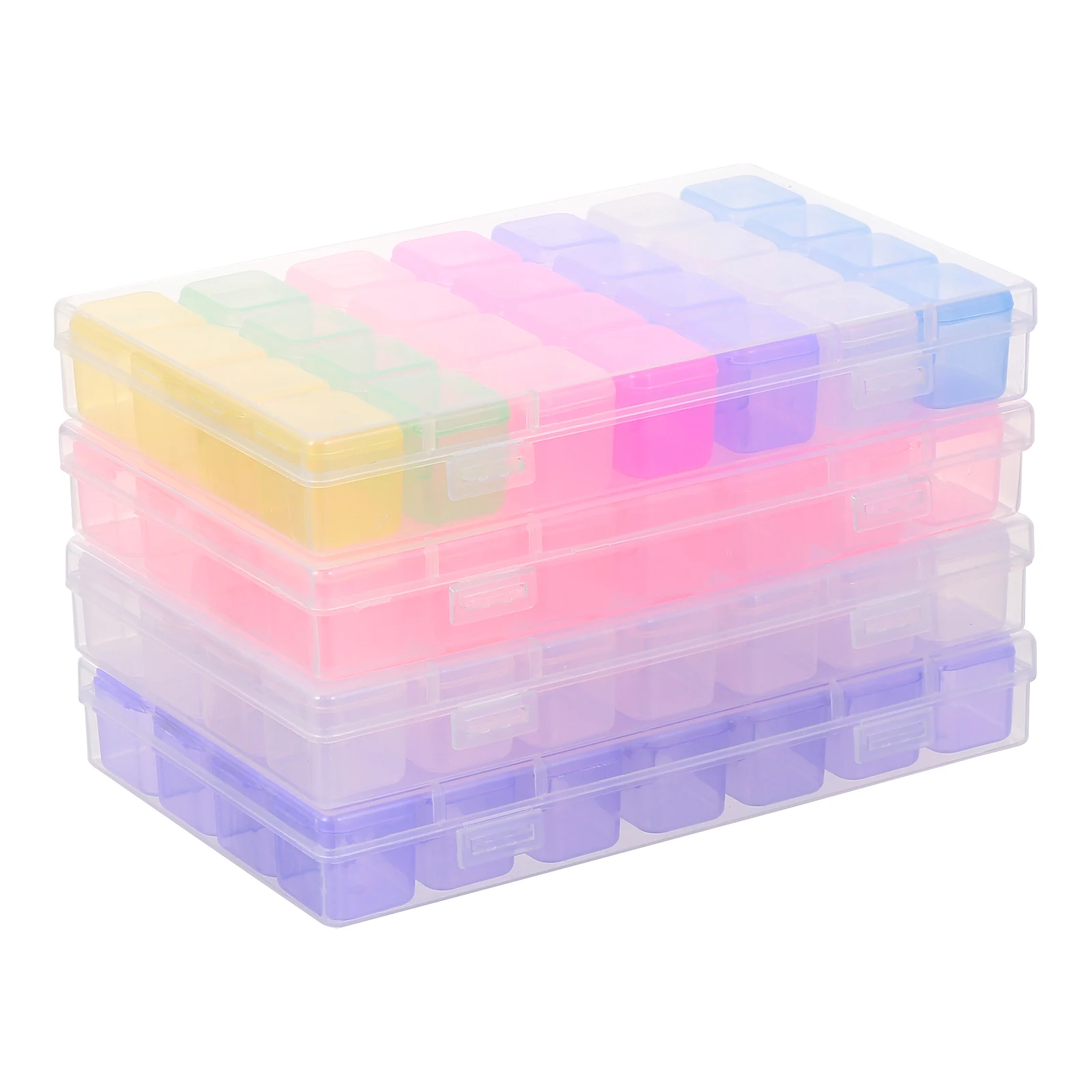 4pcs Jewelry Storage Box Plastic Small Parts Organizer 28 Compartments for Diamond Drills Nail Charms Portable Lightweight Safe
4pcs Jewelry Storage Box Plastic Small Parts Organizer 28 Compartments for Diamond Drills Nail Charms Portable Lightweight Safe