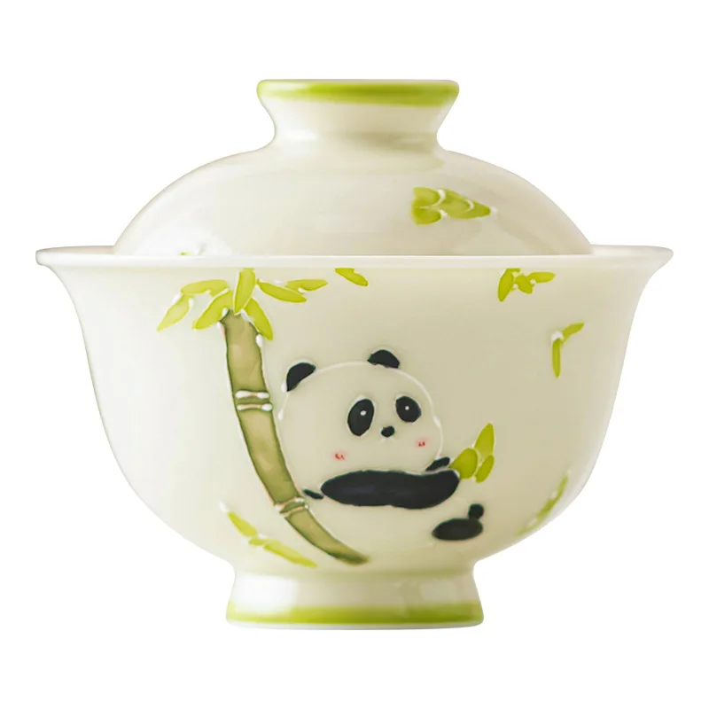 CX hand-painted panda Sancai cover bowl small household tea bowl cute cute cute tea bowl
CX hand-painted panda Sancai cover bowl small household tea bowl cute cute cute tea bowl