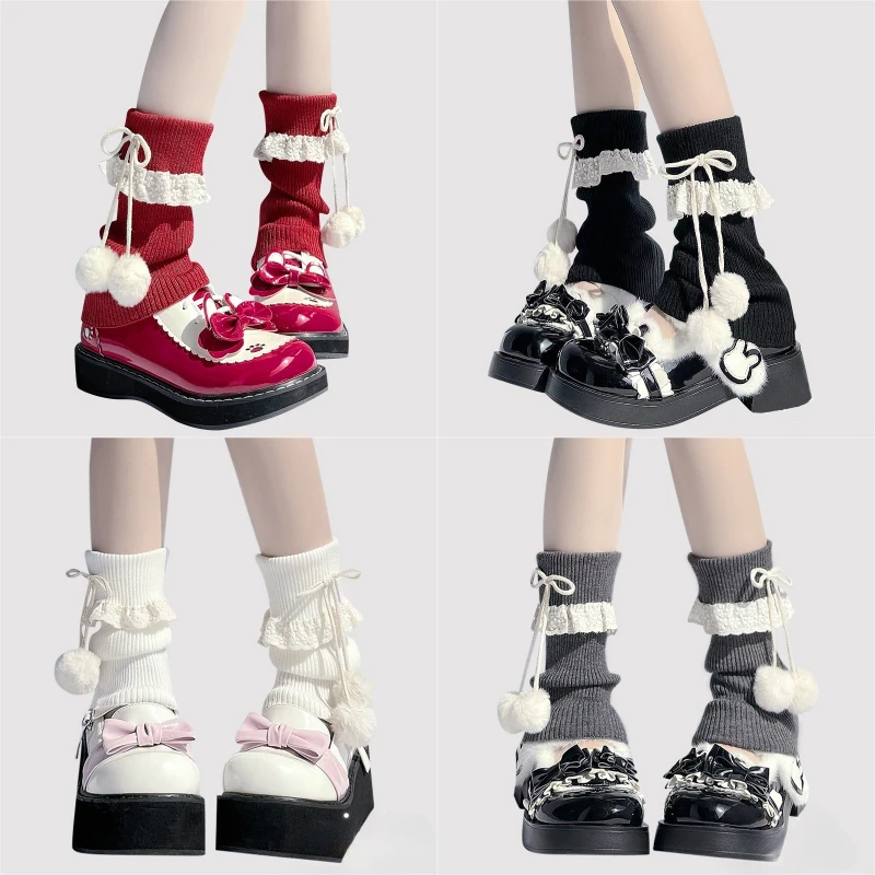 Новые носки JK, гетры в японском стиле, милые гетры в стиле Лолиты с кружевной отделкой, женские вязаные нечеткие милые чехлы для ног с помпонами и манжетами
Новые носки JK, гетры в японском стиле, милые гетры в стиле Лолиты с кружевной отделкой, женские вязаные нечеткие милые чехлы для ног с помпонами и манжетами
