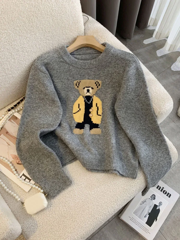 Cashmere Sweater Women New 2025 Autumn Winter Cartoon Bear Tops Pullovers Long Sleeve Pullovers Knitted Sweaters For Women
Cashmere Sweater Women New 2025 Autumn Winter Cartoon Bear Tops Pullovers Long Sleeve Pullovers Knitted Sweaters For Women