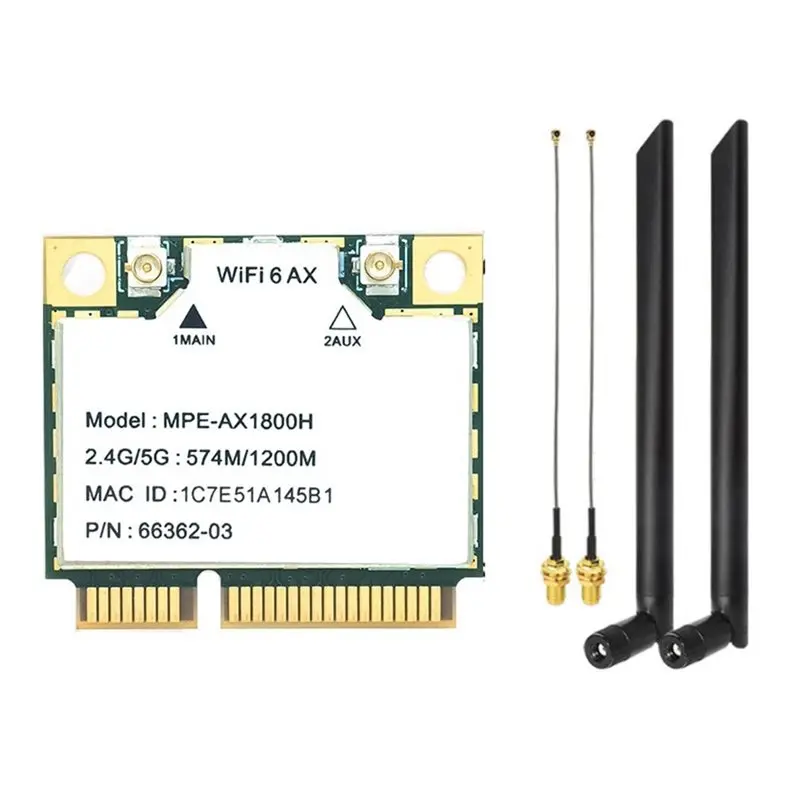 A23F-MPE-AX1800H MT7921 Wifi6 Network Card Dual Band 2.4G/5G Mini Pcie Card BT5.2 For Laptop Win10/11
A23F-MPE-AX1800H MT7921 Wifi6 Network Card Dual Band 2.4G/5G Mini Pcie Card BT5.2 For Laptop Win10/11