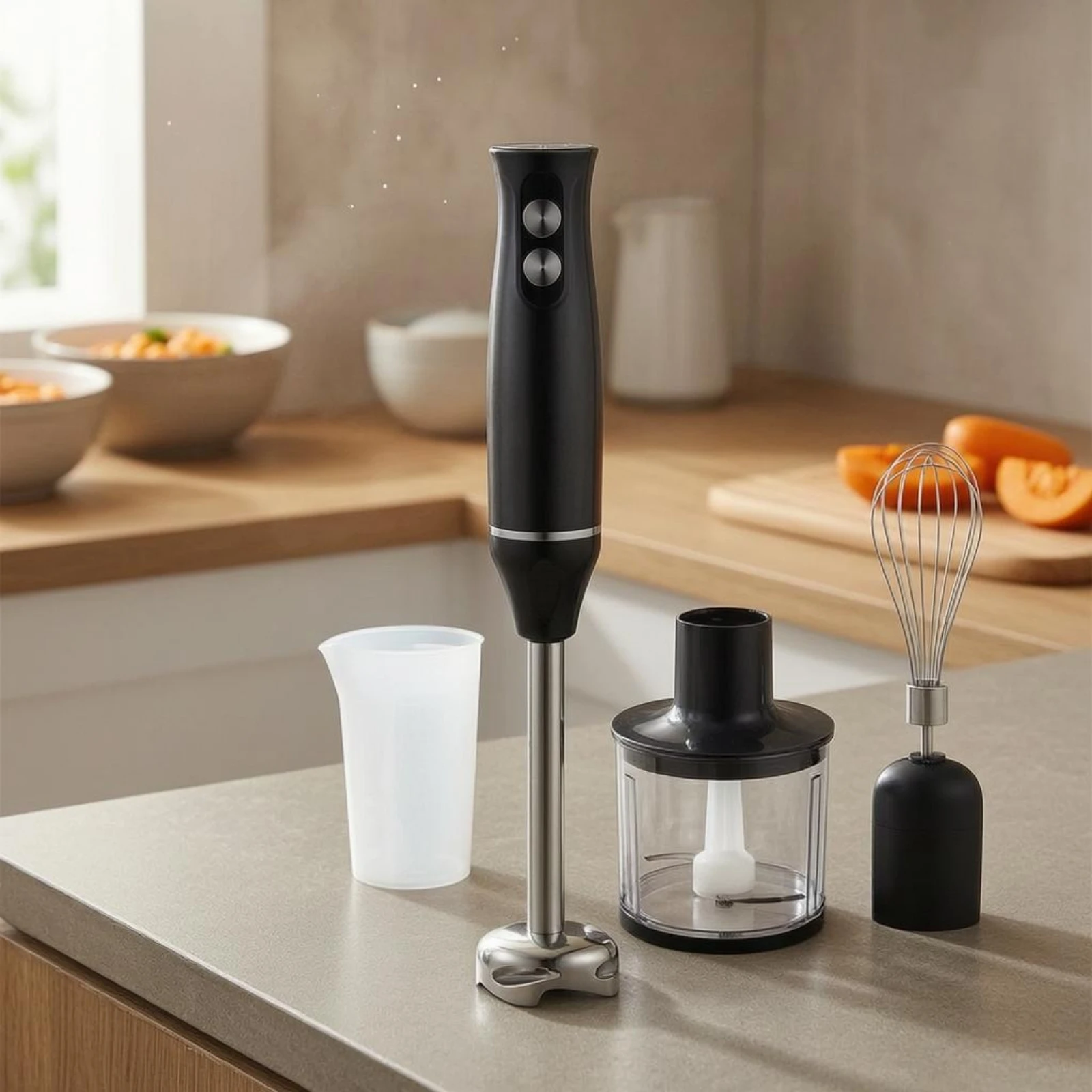 Corded Immersion Blender Stainless Steel Shaft Corded Hand Blender Small Appliance Clear Cup Multi Attachment
Corded Immersion Blender Stainless Steel Shaft Corded Hand Blender Small Appliance Clear Cup Multi Attachment