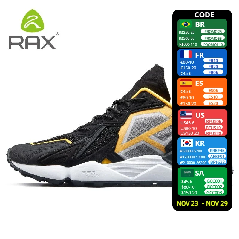RAX Men Running Shoes New Brand Women Sport Shoes Breathable Air Sole Mesh Lace-up Outdoor High Quality Footwear Trainer Sneaker
RAX Men Running Shoes New Brand Women Sport Shoes Breathable Air Sole Mesh Lace-up Outdoor High Quality Footwear Trainer Sneaker