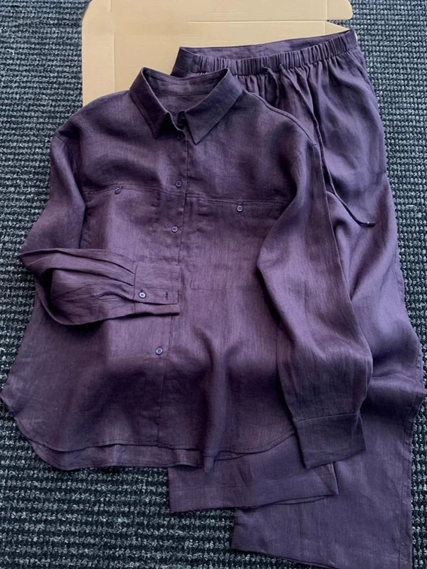 High-End Linen Cotton-Like Casual Sports Shirt Set Spring Summer Fashion Loose Sun Protection Trendy Two-Piece Women's Suit
High-End Linen Cotton-Like Casual Sports Shirt Set Spring Summer Fashion Loose Sun Protection Trendy Two-Piece Women's Suit