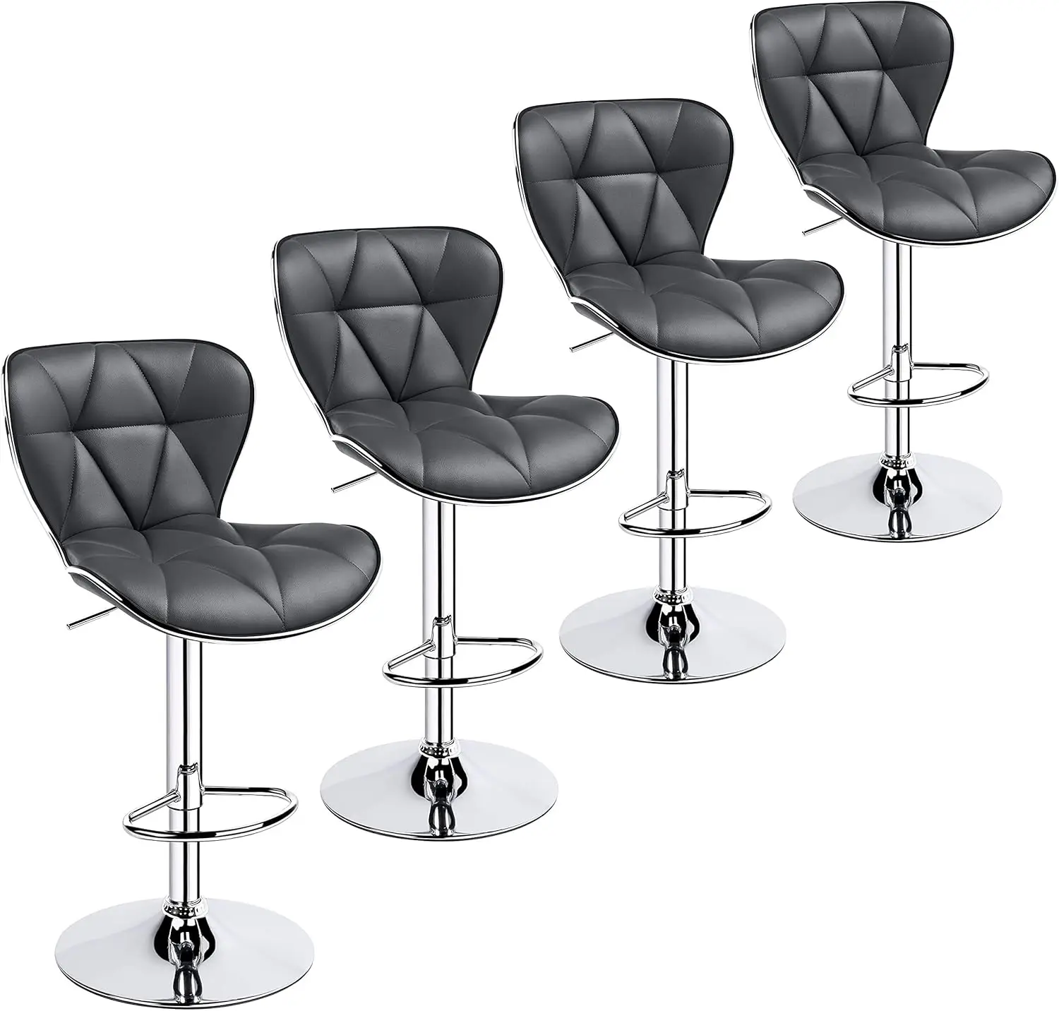 Bar Stools Set of 4, Island Chairs Shell Back, PU Leather Bar Chairs Adjustable, Swivel Stools Chair
Bar Stools Set of 4, Island Chairs Shell Back, PU Leather Bar Chairs Adjustable, Swivel Stools Chair