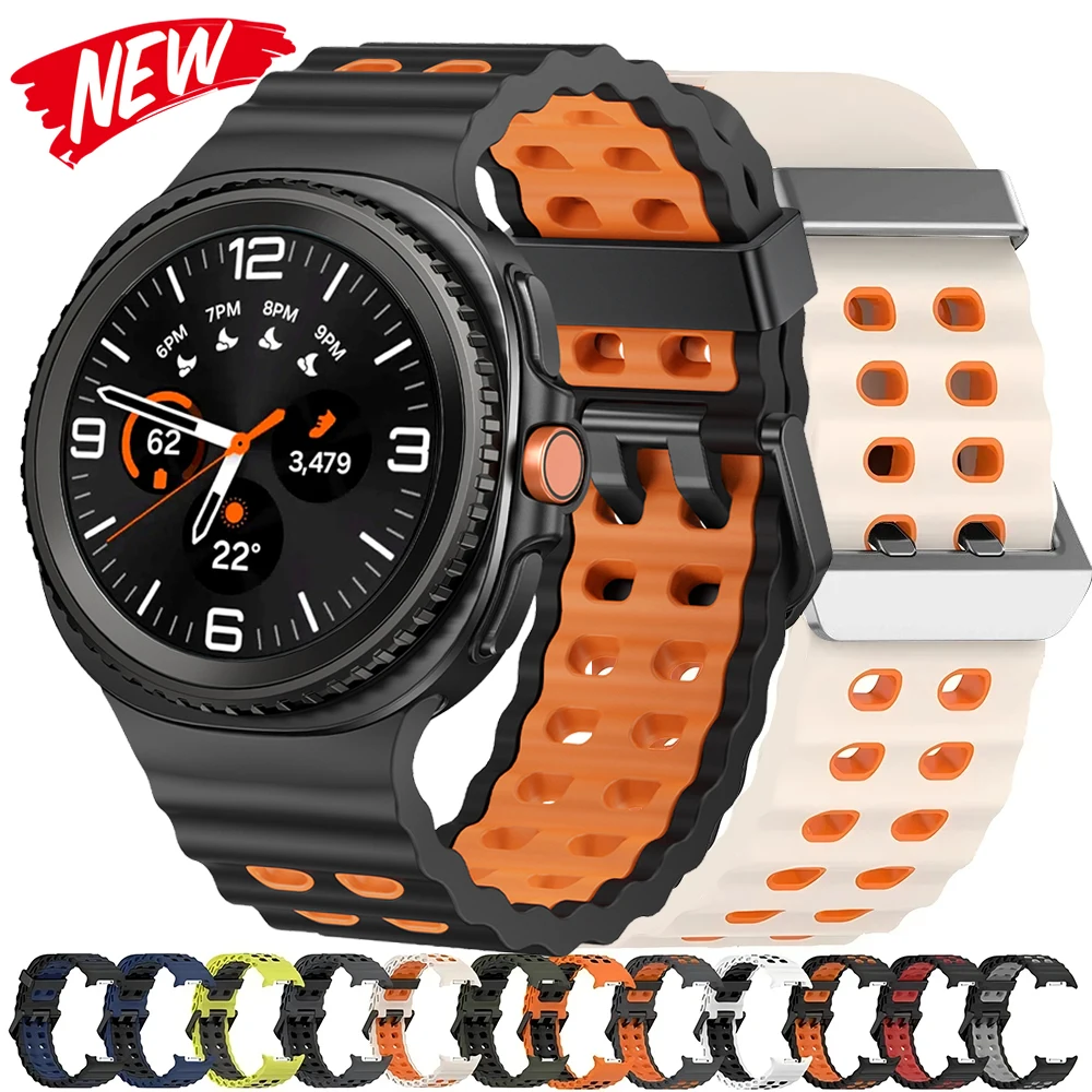 Two-Tone Sports Silicone Strap For Samsung Galaxy Watch 8 2025 Marine Band Bracelet For Galaxy 8 Classic /8 40 44mm Watchband
Two-Tone Sports Silicone Strap For Samsung Galaxy Watch 8 2025 Marine Band Bracelet For Galaxy 8 Classic /8 40 44mm Watchband