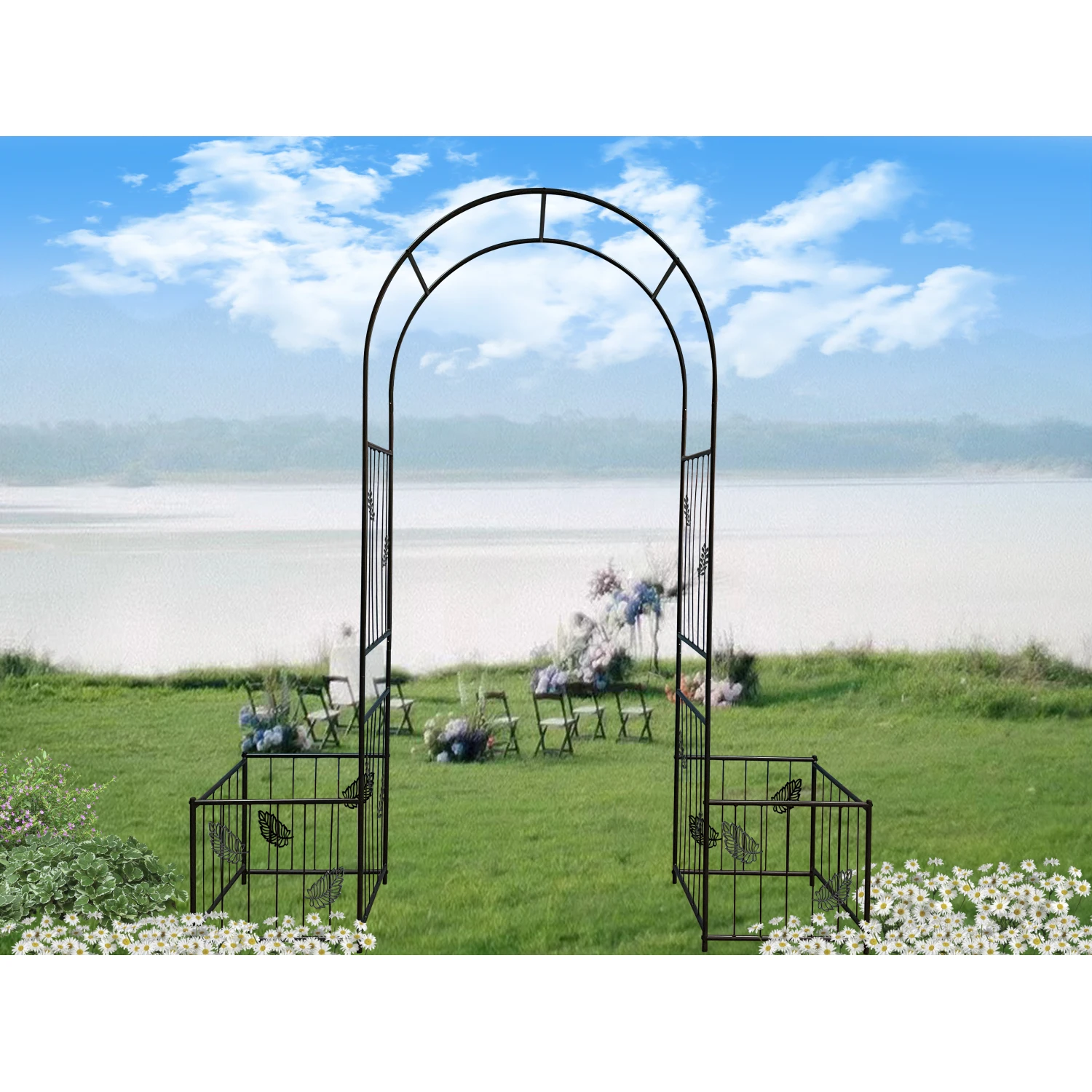 Metal Garden Arch Garden Arbor Trellis Climbing Plants Support Arch Outdoor Arch Wedding Arch Party Events Archway Black
Metal Garden Arch Garden Arbor Trellis Climbing Plants Support Arch Outdoor Arch Wedding Arch Party Events Archway Black