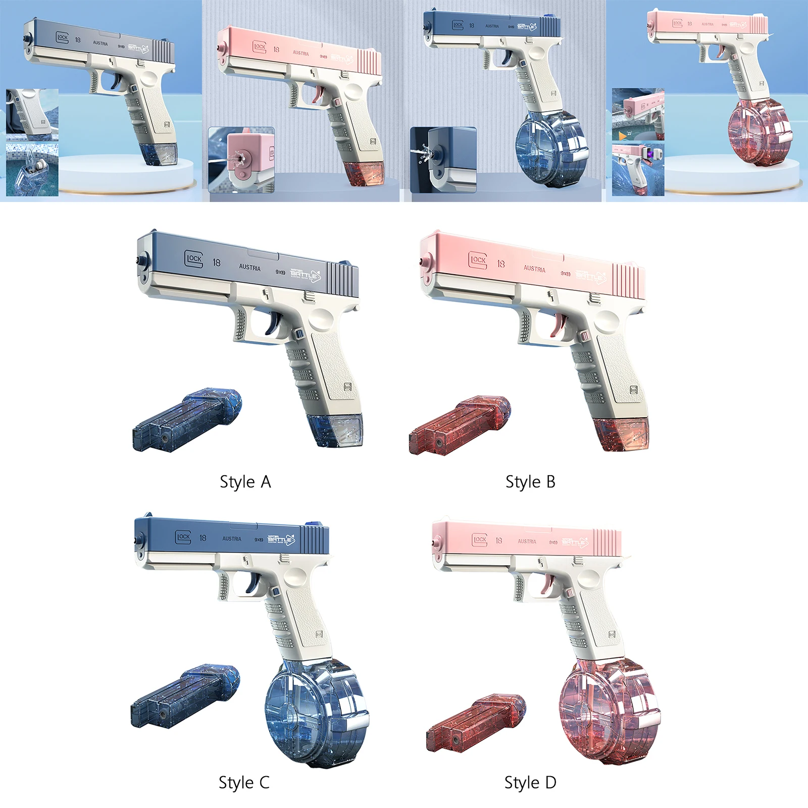 Water Gun Electric Glock Pistol Shooting Toy Full Automatic Outdoor Beach Gun Summer Water Beach Toy For Kids Boys Girls Adults
Water Gun Electric Glock Pistol Shooting Toy Full Automatic Outdoor Beach Gun Summer Water Beach Toy For Kids Boys Girls Adults