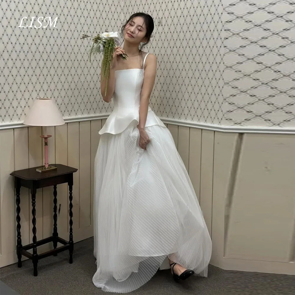 LISM 2026 New Spaghetti Straps Korean Wedding Dresses Customized A-Line Satin and Tulle Bridal Self-Wedding Dress Photo Shoot
LISM 2026 New Spaghetti Straps Korean Wedding Dresses Customized A-Line Satin and Tulle Bridal Self-Wedding Dress Photo Shoot