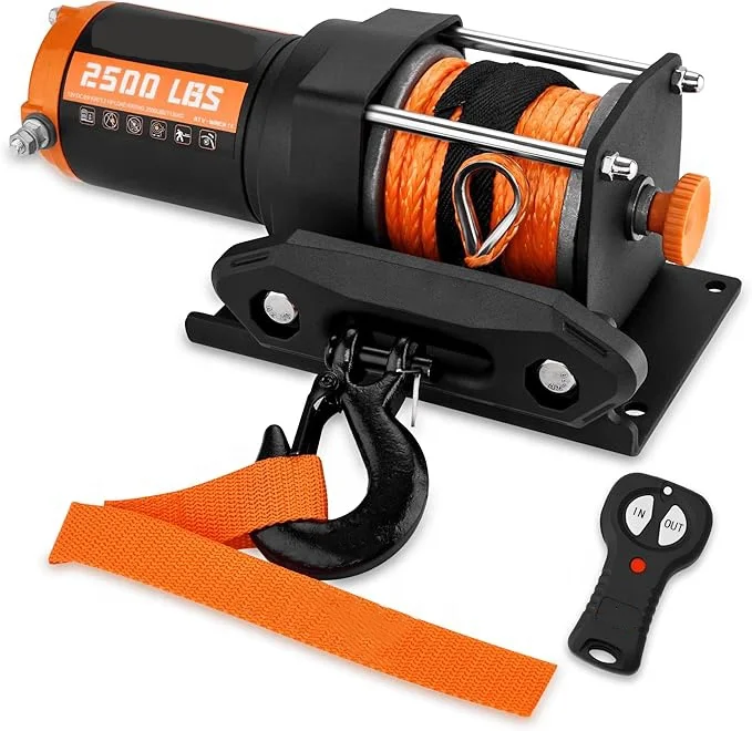 for 2500 lb ATV/UTV Winch Synthetic Rope Kits, 12V Winch with Wireless Remote for Off Road Trailer Boat RV Towing Winch
for 2500 lb ATV/UTV Winch Synthetic Rope Kits, 12V Winch with Wireless Remote for Off Road Trailer Boat RV Towing Winch