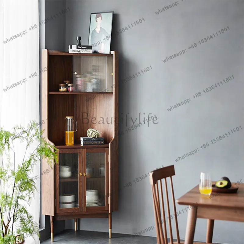 Nordic solid wood triangular cabinet North American black walnut restaurant storage cabinet
Nordic solid wood triangular cabinet North American black walnut restaurant storage cabinet