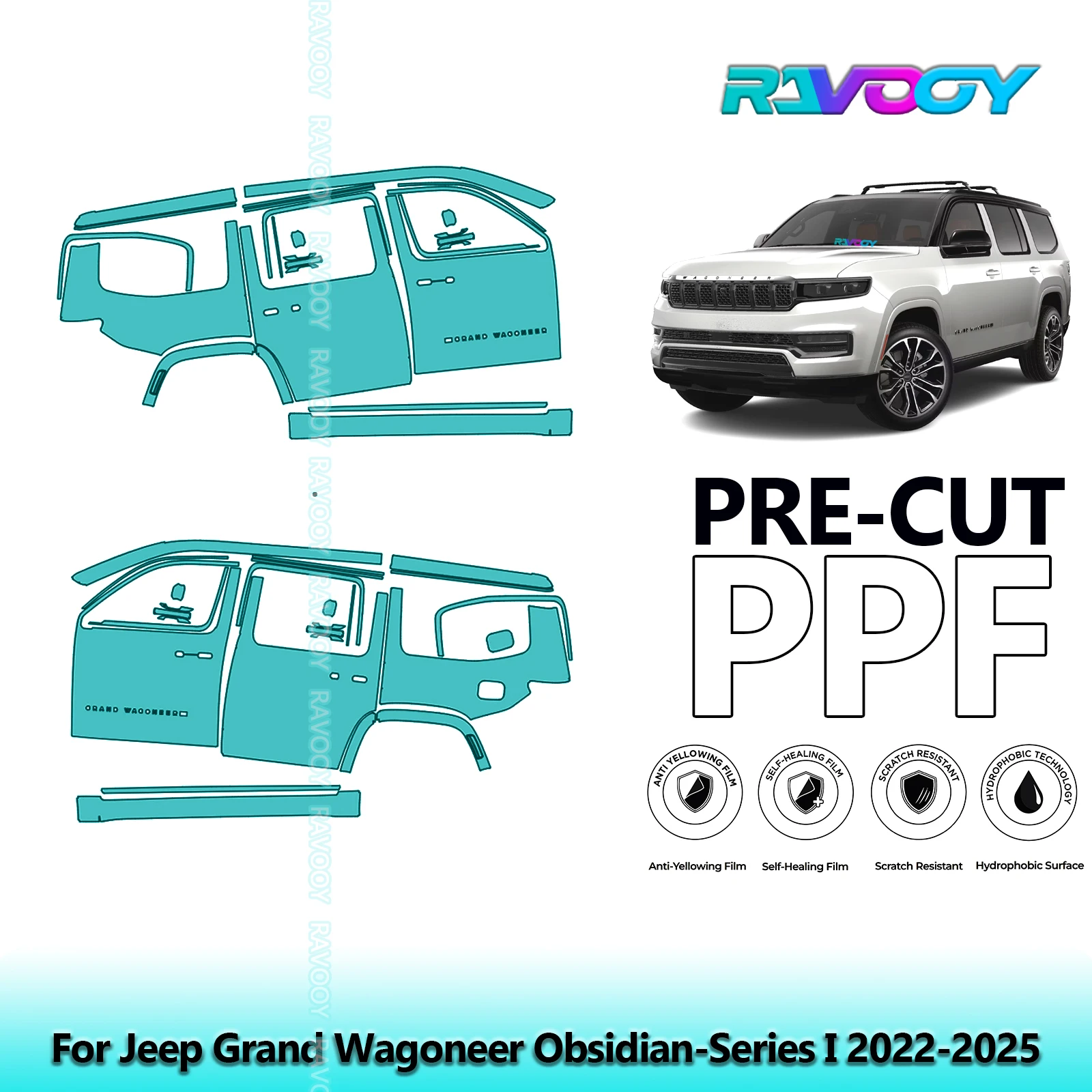 For Jeep Grand Wagoneer Obsidian-Series I 2022-2025 8.5mil Pre-Cut PPF Door & A/B Pillar Kit TPU Paint Protection Film Set
For Jeep Grand Wagoneer Obsidian-Series I 2022-2025 8.5mil Pre-Cut PPF Door & A/B Pillar Kit TPU Paint Protection Film Set