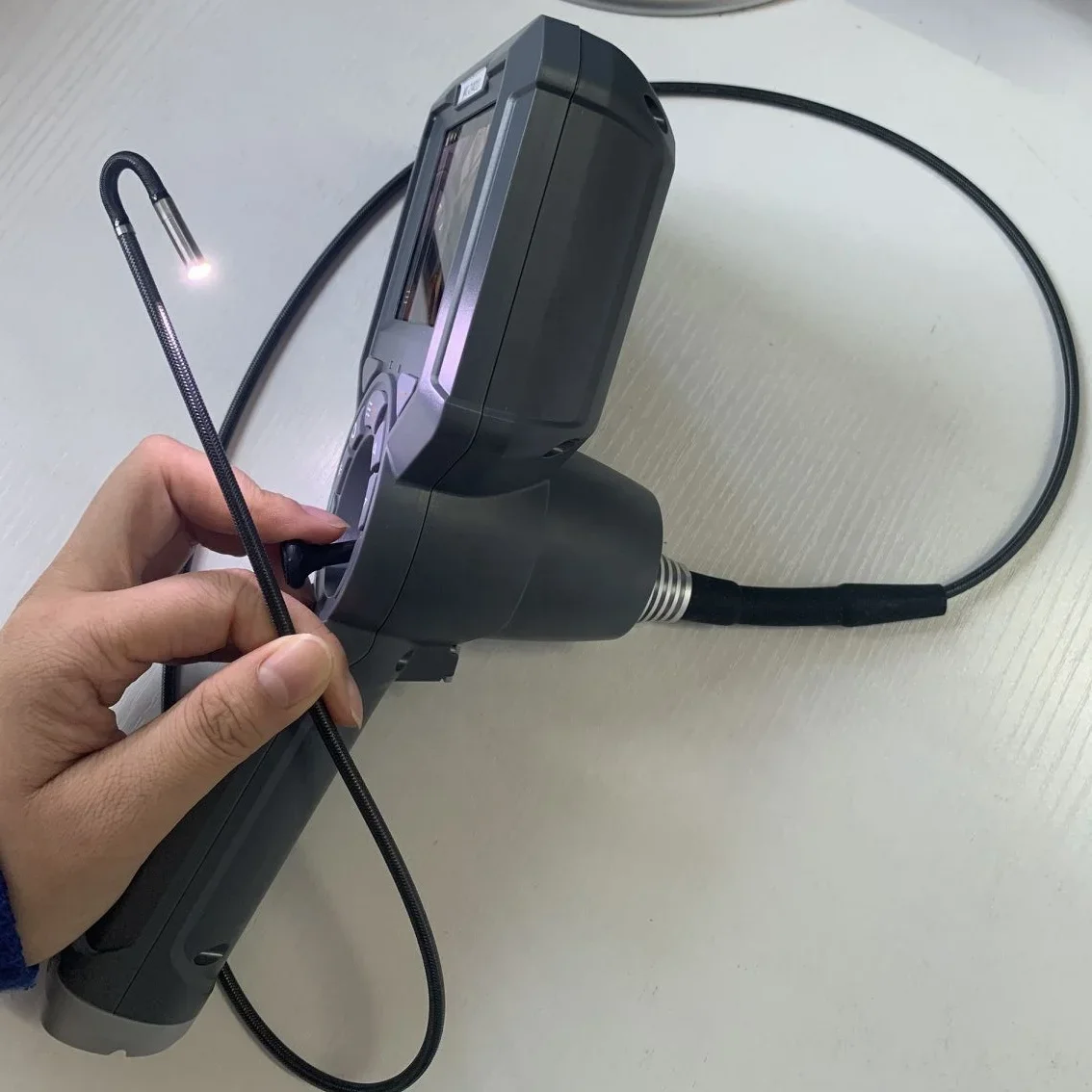 Flexible Videoscope Industrial Borescope 360 Degree Joystick, 4mm lens , 1.5M testing cable
Flexible Videoscope Industrial Borescope 360 Degree Joystick, 4mm lens , 1.5M testing cable
