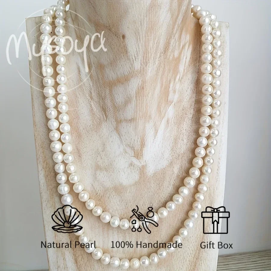 MYSOYA ожерелье из пресноводного жемчуга 7-8 мм, белый жемчуг, элегантные ювелирные изделия с подарочной коробкой, идеальная подарочная коробка на свадьбу, день рождения, Рождество
MYSOYA ожерелье из пресноводного жемчуга 7-8 мм, белый жемчуг, элегантные ювелирные изделия с подарочной коробкой, идеальная подарочная коробка на свадьбу, день рождения, Рождество