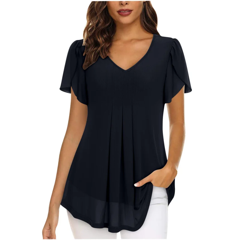 Europe and America2025Women's Fashion Chiffon Blouse Petal Short Sleeve Waist-Cinching Top Summer Casual Shirt with Wrinkles
Europe and America2025Women's Fashion Chiffon Blouse Petal Short Sleeve Waist-Cinching Top Summer Casual Shirt with Wrinkles