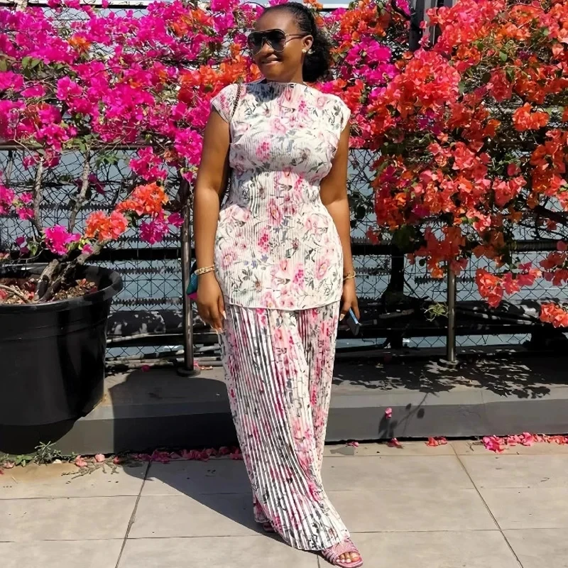 2 Piece Sets Women Outfit Elegant Pleated Sleevelss Slim Top and Wide Leg Pants Set Chic Womens Clothing
2 Piece Sets Women Outfit Elegant Pleated Sleevelss Slim Top and Wide Leg Pants Set Chic Womens Clothing