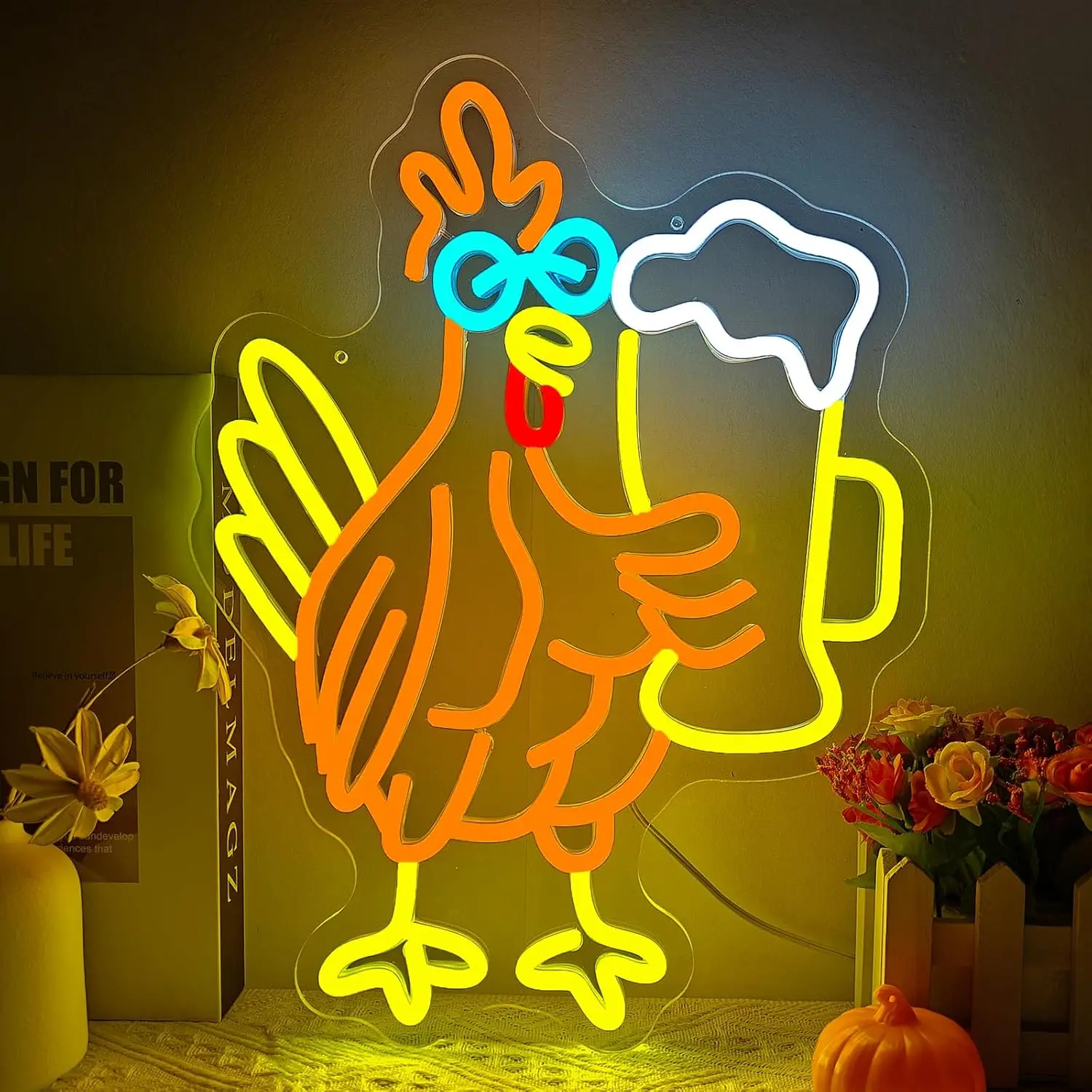 Beer Cock Neon Sign Funny Rooster Neon Light for Man Cave Dimmable Beer Cocktail Bar Pub Club Birthday Christmas Wall Decor Gift
Beer Cock Neon Sign Funny Rooster Neon Light for Man Cave Dimmable Beer Cocktail Bar Pub Club Birthday Christmas Wall Decor Gift