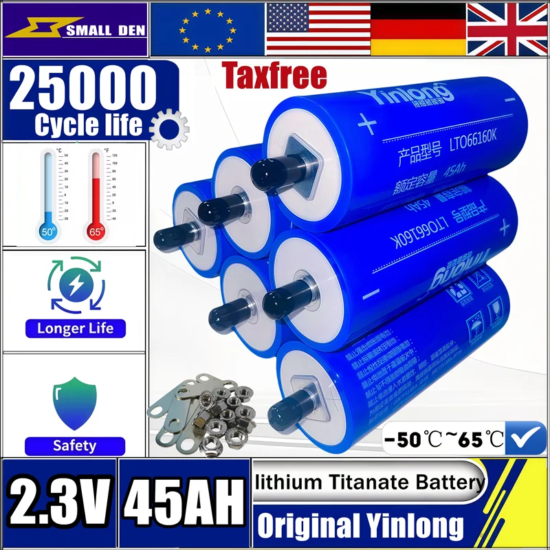 Yinlong 2.3V 45Ah Lithium Titanate LTO 66160 Battery 10C DIY 12V 24V 48V Solar Speaker Car Audio Car Low Temperature Resistant
Yinlong 2.3V 45Ah Lithium Titanate LTO 66160 Battery 10C DIY 12V 24V 48V Solar Speaker Car Audio Car Low Temperature Resistant