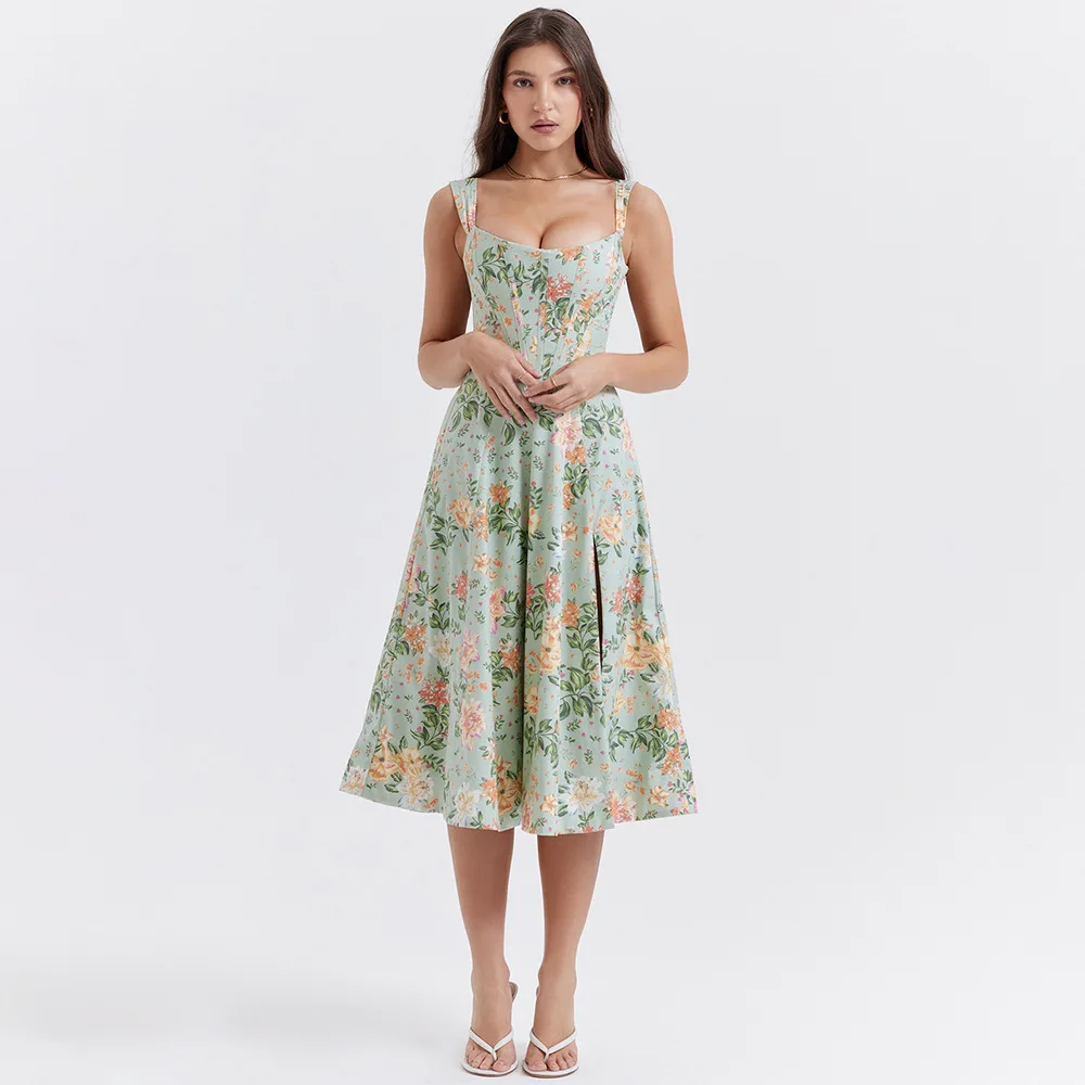 Summer Holidays Dress Woman 2024 Trendy Green Long Lace Up Beach Dress Elegant Split Midi Corset Ladies Dress Women Clothing
Summer Holidays Dress Woman 2024 Trendy Green Long Lace Up Beach Dress Elegant Split Midi Corset Ladies Dress Women Clothing
