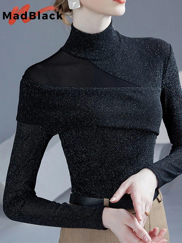 MadBlack European Clothes Tshirt Women Sexy Turtleneck Glitter Slim Mesh Tops Full Sleeve Tee Spring Autumn 2024 New T41258JD
MadBlack European Clothes Tshirt Women Sexy Turtleneck Glitter Slim Mesh Tops Full Sleeve Tee Spring Autumn 2024 New T41258JD