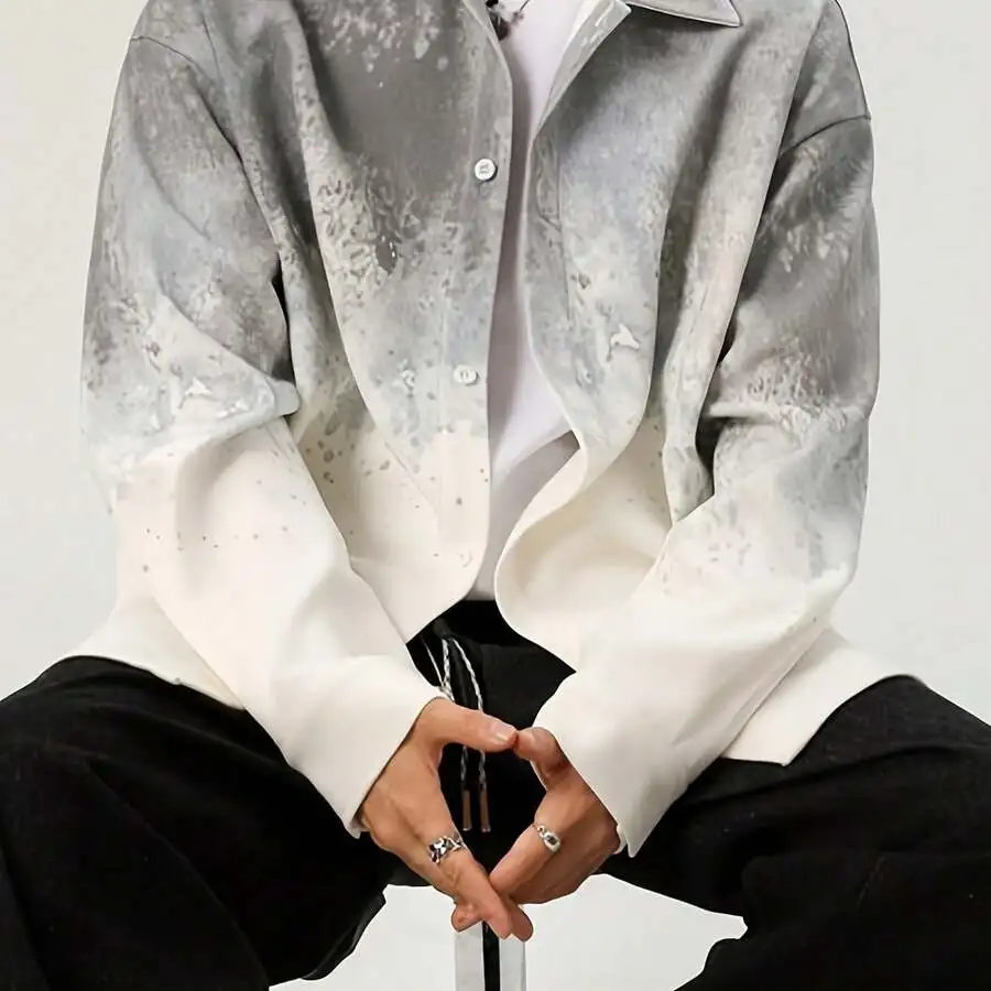 Tie-Dye Collar Long Sleeve Button Up Shirt Men Casual Loose Fit Autumn Winter
Tie-Dye Collar Long Sleeve Button Up Shirt Men Casual Loose Fit Autumn Winter