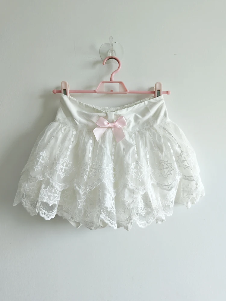 White Pleated Skirts Women Summer Pink Bow Decoration Lace Trim Lolita Style Shorts Skirt for Kawaii Girls
White Pleated Skirts Women Summer Pink Bow Decoration Lace Trim Lolita Style Shorts Skirt for Kawaii Girls