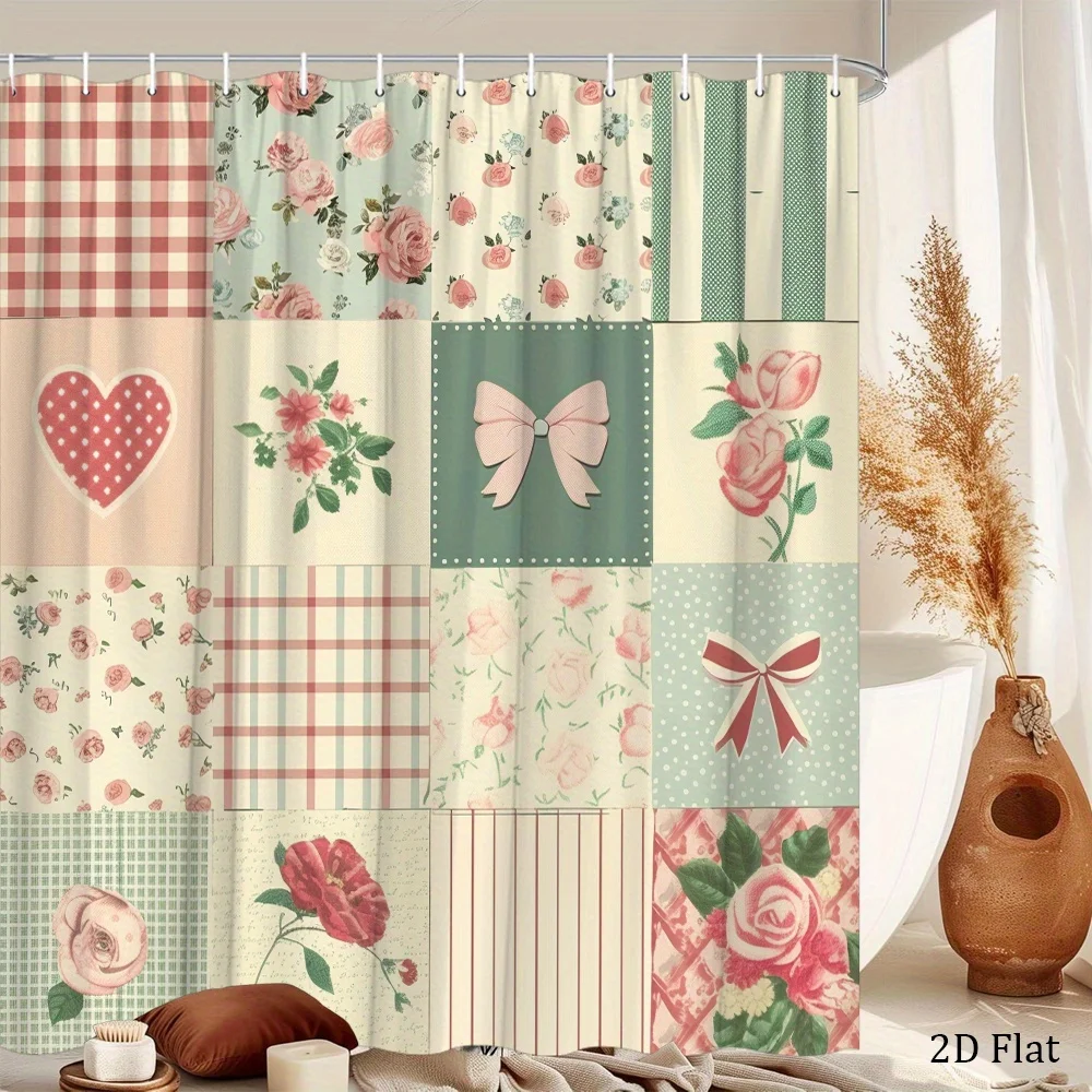 Patchwork Shower Curtain Waterproof Fabric Bathroom Curtains Vintage Rose Heart Bow Floral Bath Screen Divider Home Decor With
Patchwork Shower Curtain Waterproof Fabric Bathroom Curtains Vintage Rose Heart Bow Floral Bath Screen Divider Home Decor With