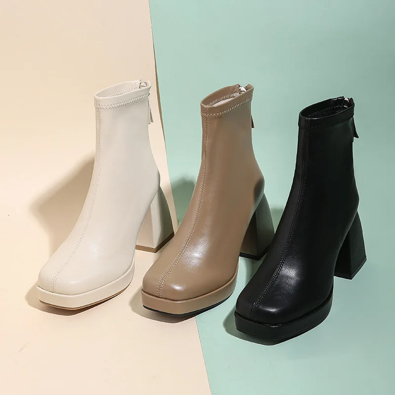 2023 Black Women Ankle Boots Autumn Women PU Leather Boots Short Tube Woman Zipper Boots Ladies Fashion Shoes High Quality
2023 Black Women Ankle Boots Autumn Women PU Leather Boots Short Tube Woman Zipper Boots Ladies Fashion Shoes High Quality