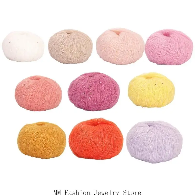 D0UB 1 Roll Mohair Yarn for Knitting Sequined String Crocheting Yarn for Diy Crafts
D0UB 1 Roll Mohair Yarn for Knitting Sequined String Crocheting Yarn for Diy Crafts