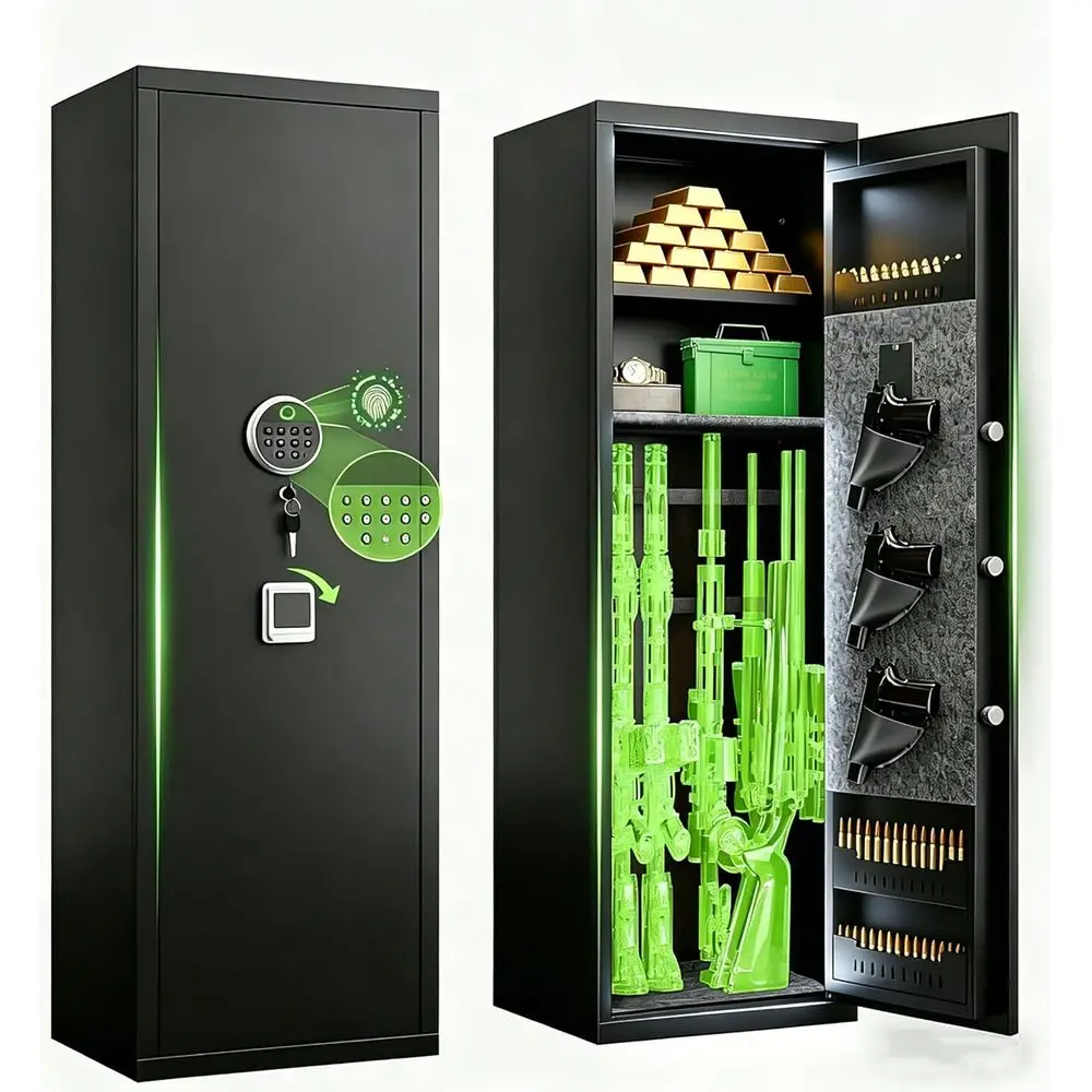 No Assembly Required 8-12 Gun Safe Cabinet for Rifles Pistols Shotguns Ready to Use Quick Access Storage Locker with Adjustable Shelves for Home
No Assembly Required 8-12 Gun Safe Cabinet for Rifles Pistols Shotguns Ready to Use Quick Access Storage Locker with Adjustable Shelves for Home