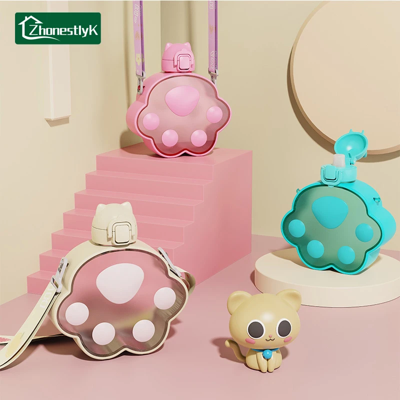 Cute Cat Paw Shaped Plastic Water Bottle with Straw Kawaii Children Leakproof Drinking Bottles Gym Travel Outdoor Sports Kettle
Cute Cat Paw Shaped Plastic Water Bottle with Straw Kawaii Children Leakproof Drinking Bottles Gym Travel Outdoor Sports Kettle