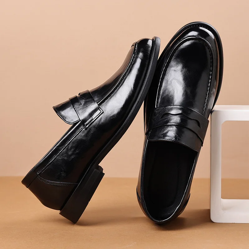 Men Leather Cover Dress Loafers Cowhide Groom Men's Business Dress Leather Shoes
Men Leather Cover Dress Loafers Cowhide Groom Men's Business Dress Leather Shoes