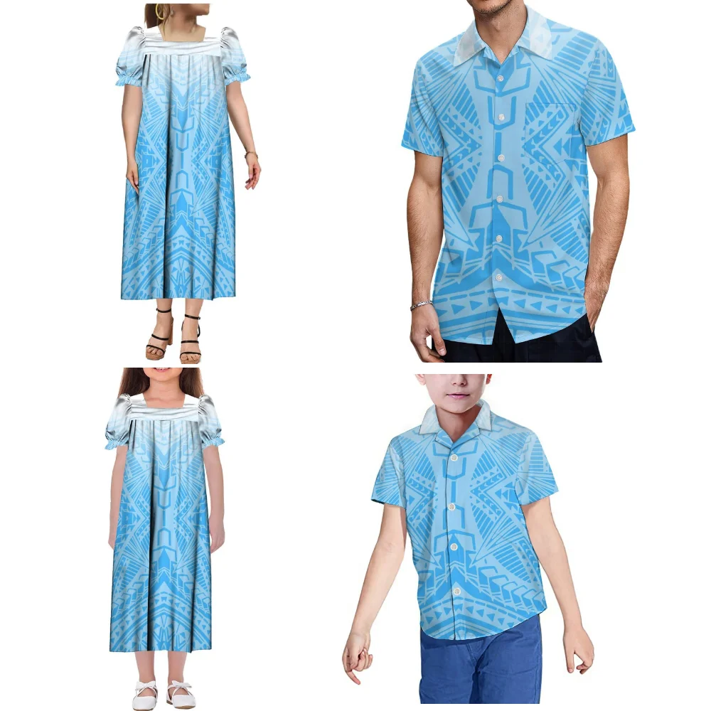 New Design Micronesia Mumu Women'S Short-Sleeved Dress Samoan Men'S Pocket Shirt With High-Definition Print Family Clothing Set
New Design Micronesia Mumu Women'S Short-Sleeved Dress Samoan Men'S Pocket Shirt With High-Definition Print Family Clothing Set
