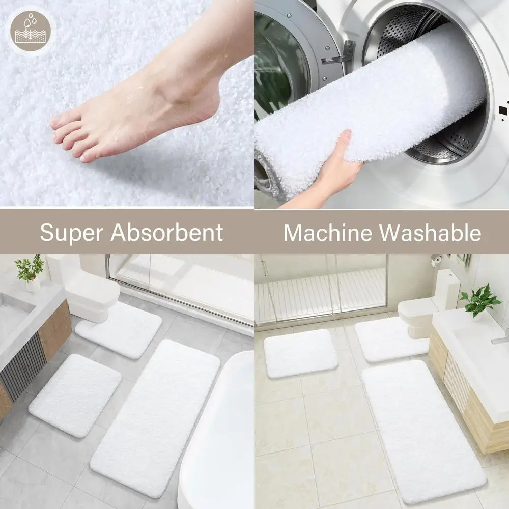 Набор из 3 ковриков для ванной из микрофибры: нескользящий, моющийся, впитывающий лохматый туалетный коврик, набор для мягких, уютных, быстросохнущих в ванной комнате.
Набор из 3 ковриков для ванной из микрофибры: нескользящий, моющийся, впитывающий лохматый туалетный коврик, набор для мягких, уютных, быстросохнущих в ванной комнате.