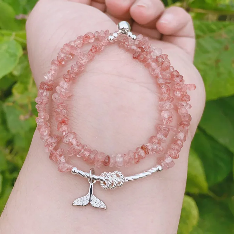 Natural Crystal Jewelry: Strawberry Quartz Irregular Crushed Stone Double - Layered Stacked Tail - Shaped Adjustable Bracelet
Natural Crystal Jewelry: Strawberry Quartz Irregular Crushed Stone Double - Layered Stacked Tail - Shaped Adjustable Bracelet