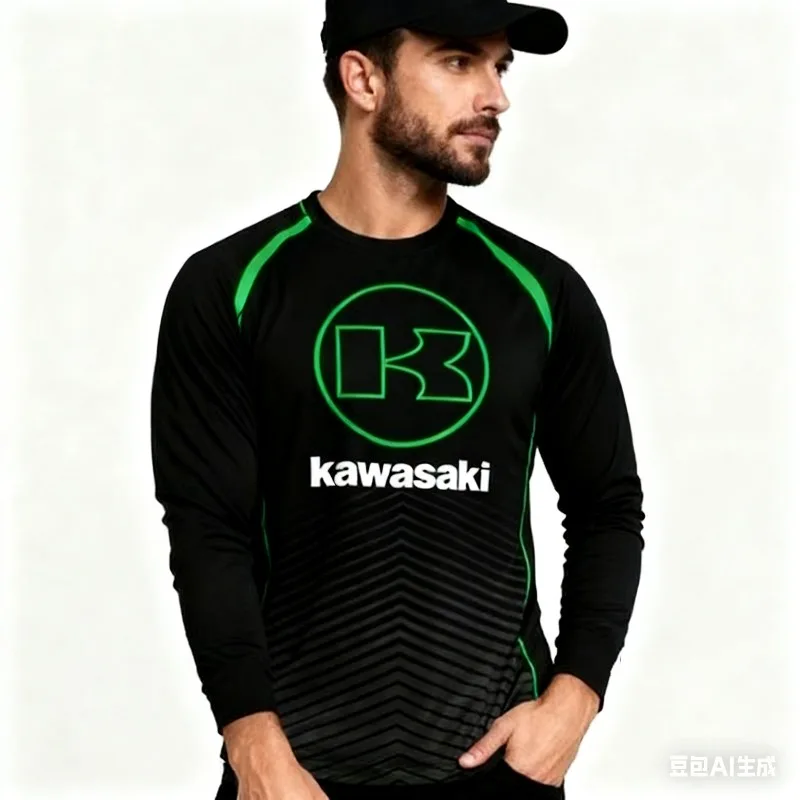 Kawasaki Men's Long Sleeved Shirt, 3D Printed Motorcycle Elements, Used for Riding, Quick Drying Breathable Top
Kawasaki Men's Long Sleeved Shirt, 3D Printed Motorcycle Elements, Used for Riding, Quick Drying Breathable Top
