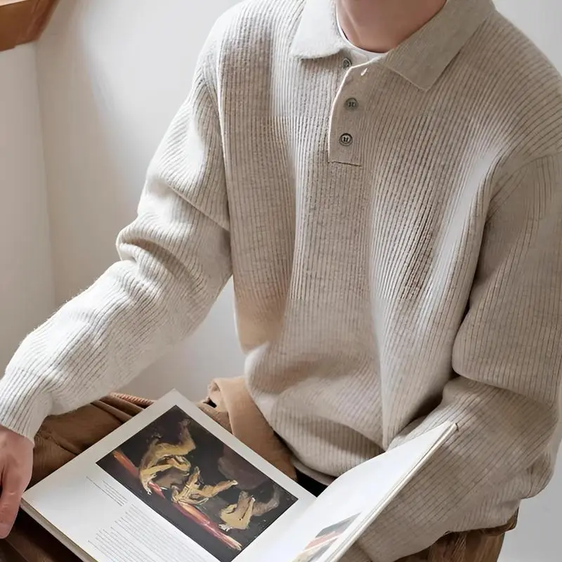 Мужской вязаный свитер в корейском стиле: осенний, винтажный, свободный, повседневный, с пуговицами, универсальный, модный
Мужской вязаный свитер в корейском стиле: осенний, винтажный, свободный, повседневный, с пуговицами, универсальный, модный