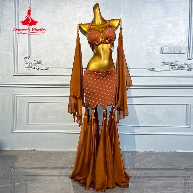 BellyDance Set for Women Luxury Rhinestone Bra+Sleeves+Sexy Long Skirt 3pcs Oriental Dance Professional Performance Costume
BellyDance Set for Women Luxury Rhinestone Bra+Sleeves+Sexy Long Skirt 3pcs Oriental Dance Professional Performance Costume