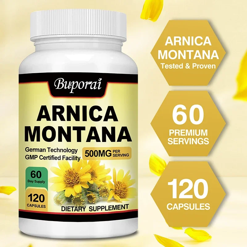 Arnica Montana Capsules - Support Joint Health, Reduces Pain, Improves Mood, Boosts Immunity, Suitable for Bruises and Swelling
Arnica Montana Capsules - Support Joint Health, Reduces Pain, Improves Mood, Boosts Immunity, Suitable for Bruises and Swelling