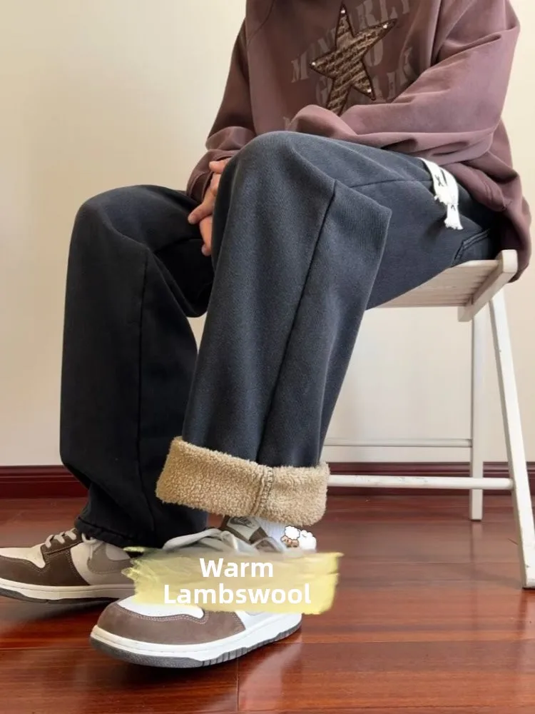 Men's Winter Thiened Fce Casual Straight Leg Jeans Elastic Loose Wide Leg Pants Youth Trendy Long Trousers Vibe Pants
Men's Winter Thiened Fce Casual Straight Leg Jeans Elastic Loose Wide Leg Pants Youth Trendy Long Trousers Vibe Pants