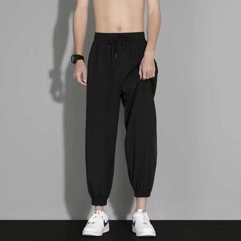 Ice silk casual pants for men in summer 2025, thin, quick drying, sporty, loose fitting, leg binding, solid color, men's nine in
Ice silk casual pants for men in summer 2025, thin, quick drying, sporty, loose fitting, leg binding, solid color, men's nine in